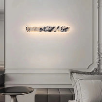 Detail of natural marble on the Warner LED sconce