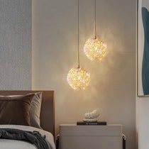 El Sol crystal pendant light side profile