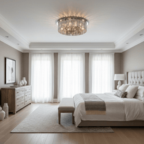 buyGio Smoke Grey Crystal Flush Mount - Morsale