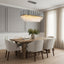 Gio chrome crystal dining chandelier over a dining table