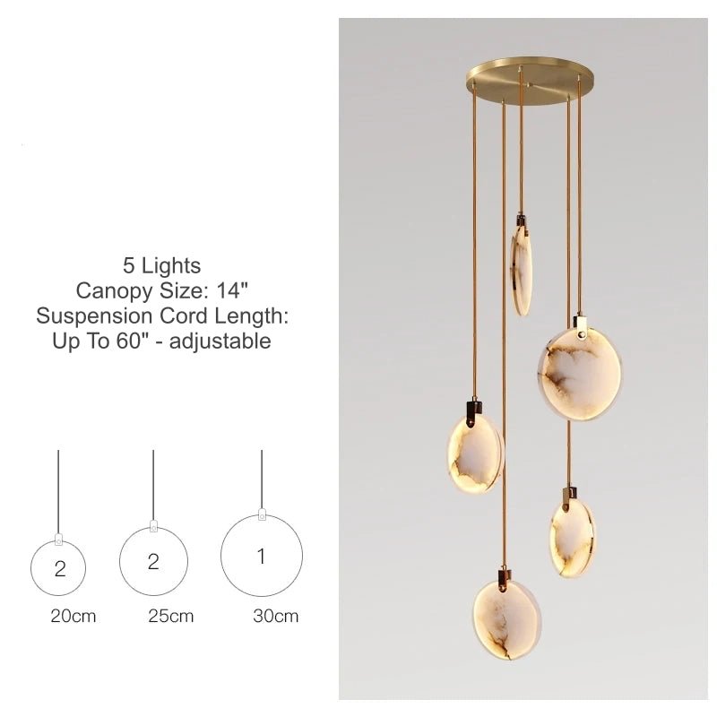 Moonshade marble chandelier frame detail
