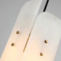 Lunara marble chandelier in a living room setting