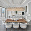 Gio 47-inch clear crystal dining chandelier over a dining table