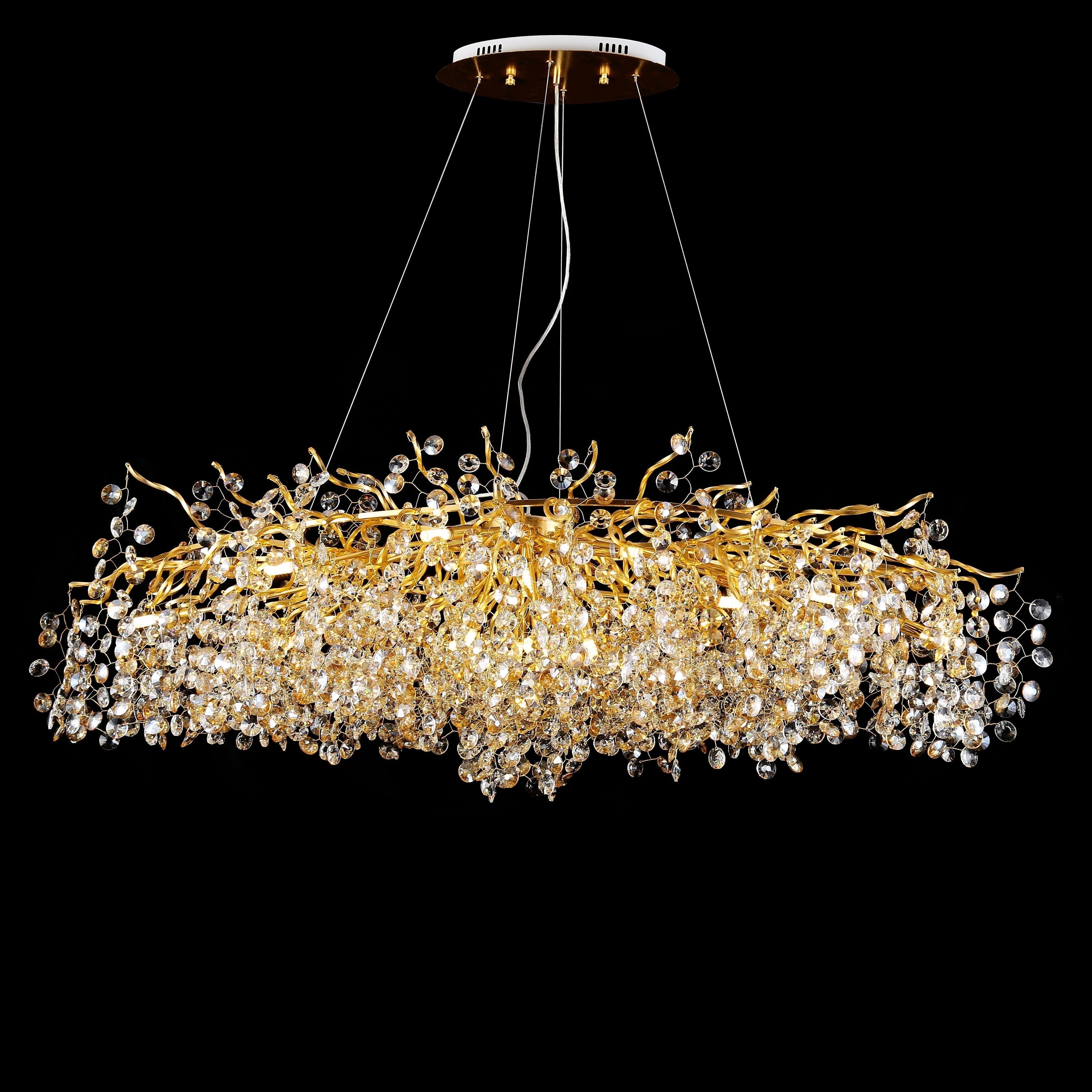 Rhy Crystal Quatre Oval Branch Penny Chandelier Secondary image