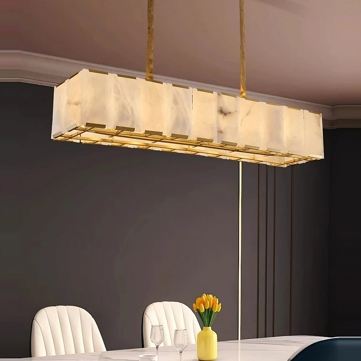 buySolaro Marble Linear Chandelier - Morsale