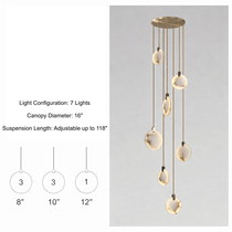 buyMoonshade Marble Disc Chandelier - Morsale