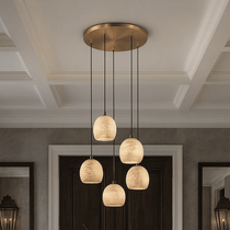 Auris 5-light marble chandelier side profile