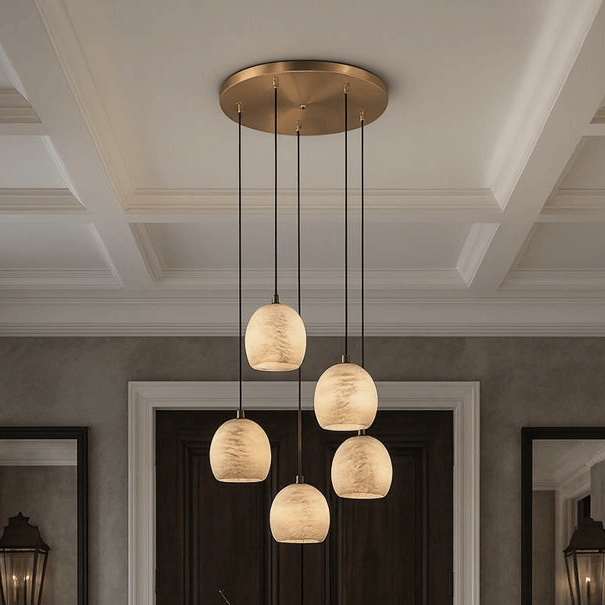 Auris 5-light marble chandelier side profile