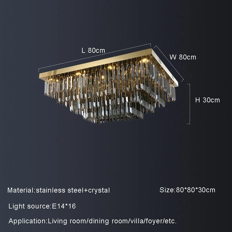 buyGio Smoke Grey Crystal Chandelier - Morsale