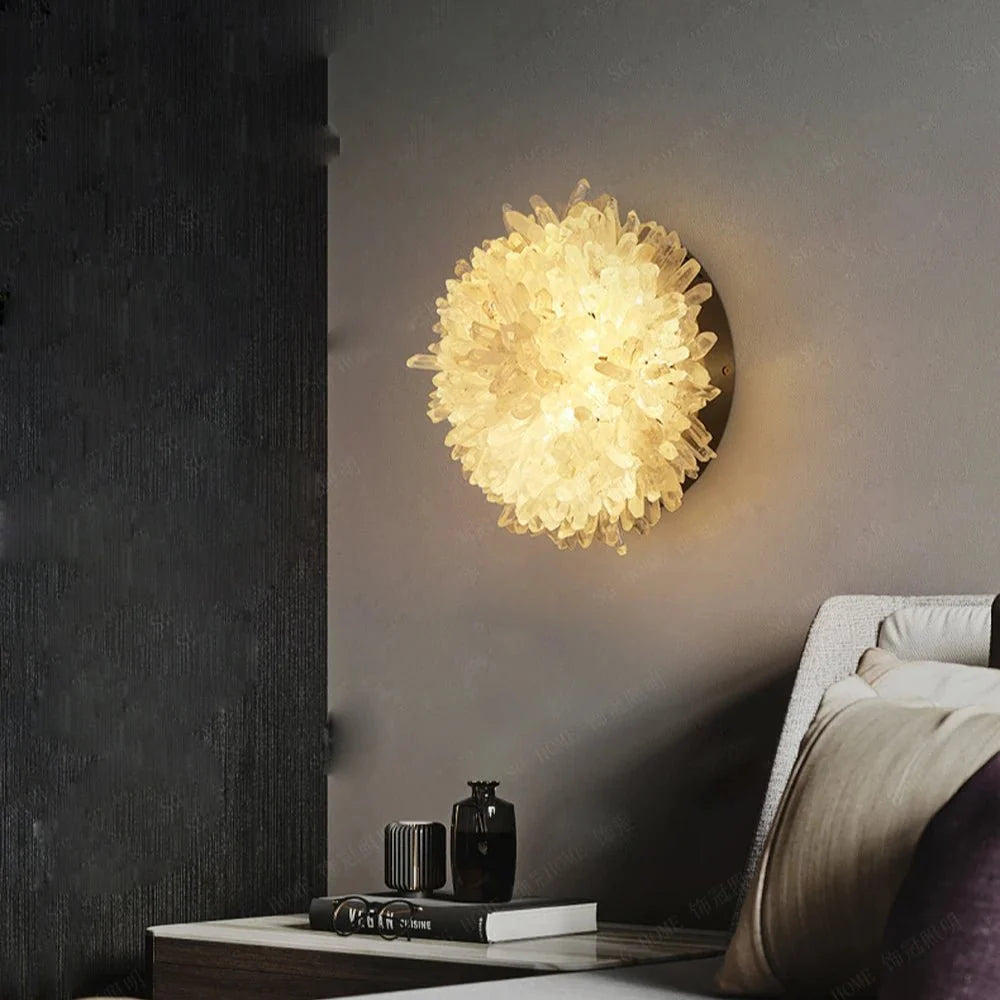 El Sol crystal wall sconce full view Main image