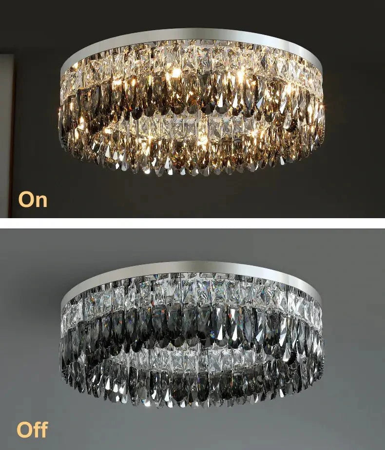 buyGiano Crystal Flush Mount Chandelier - Morsale