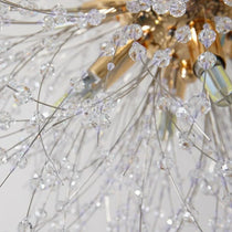 Detail of hand-set crystal and G9 LED bulbs