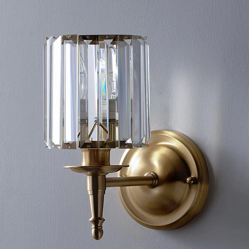 Detail of crystal prisms on the Gio sconce