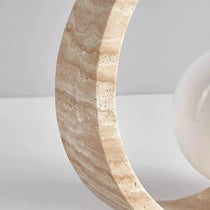 Modern travertine table lamp sculptural form