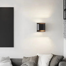 Rame copper sconce side profile showing dual light heads