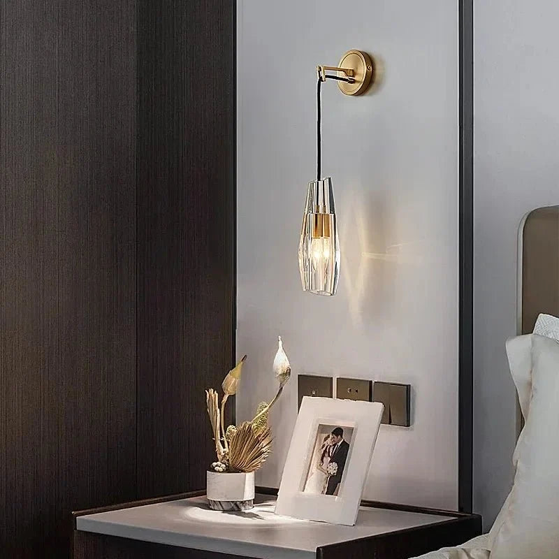 Detail of crystal prisms on the Barrow sconce
