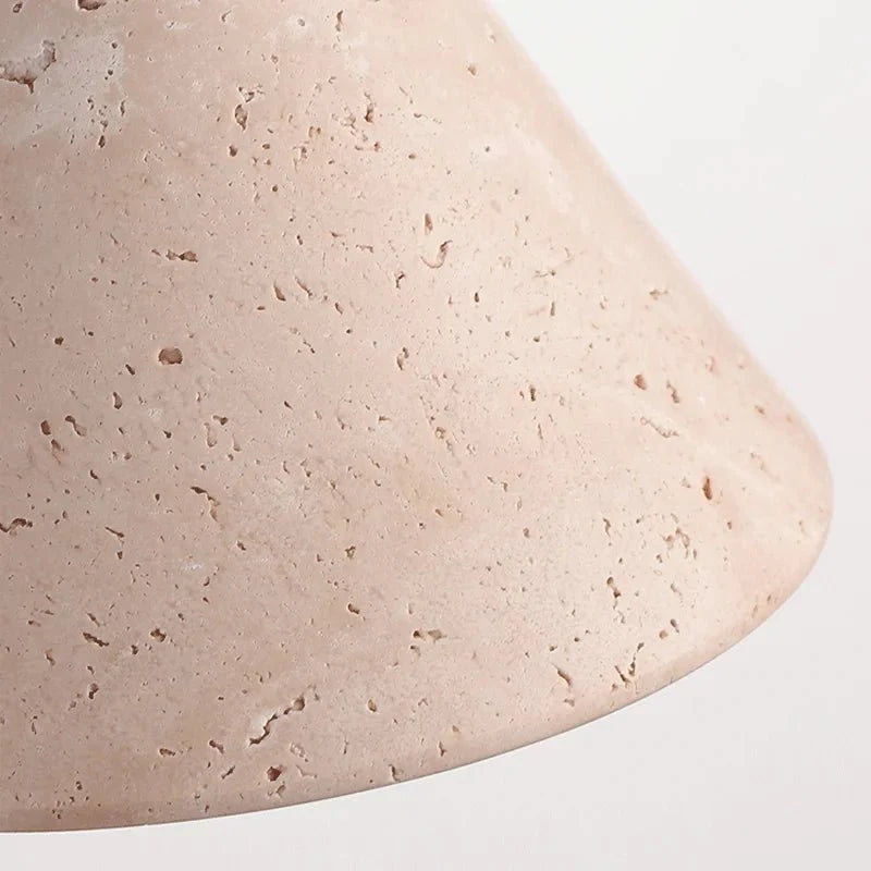 Siena travertine and wood wall sconce side profile