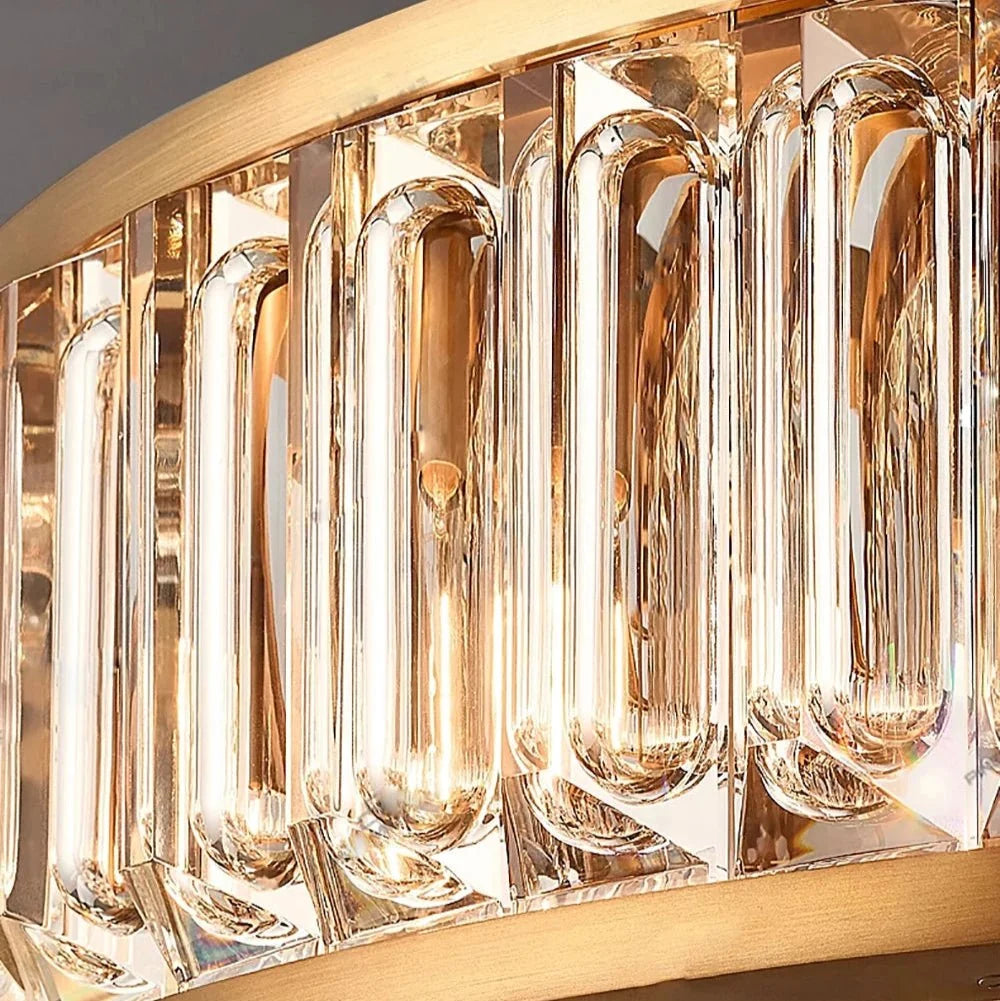 Romano crystal and brass chandelier side profile