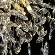Albero 60-inch gold crystal chandelier full length view
