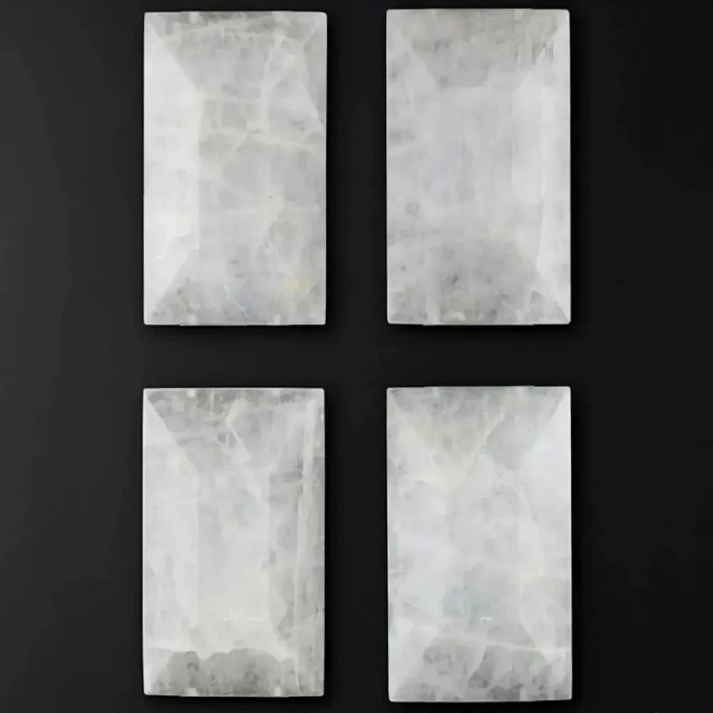 Brookhill calcite linear rectangular chandelier full view