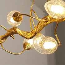 Albero brass branch chandelier full fixture view