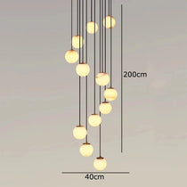 Brighton marble ball chandelier in a dining room
