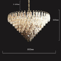 Close-up of precision-set crystals on the Langford chandelier
