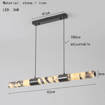 Warner marble suspension light close-up