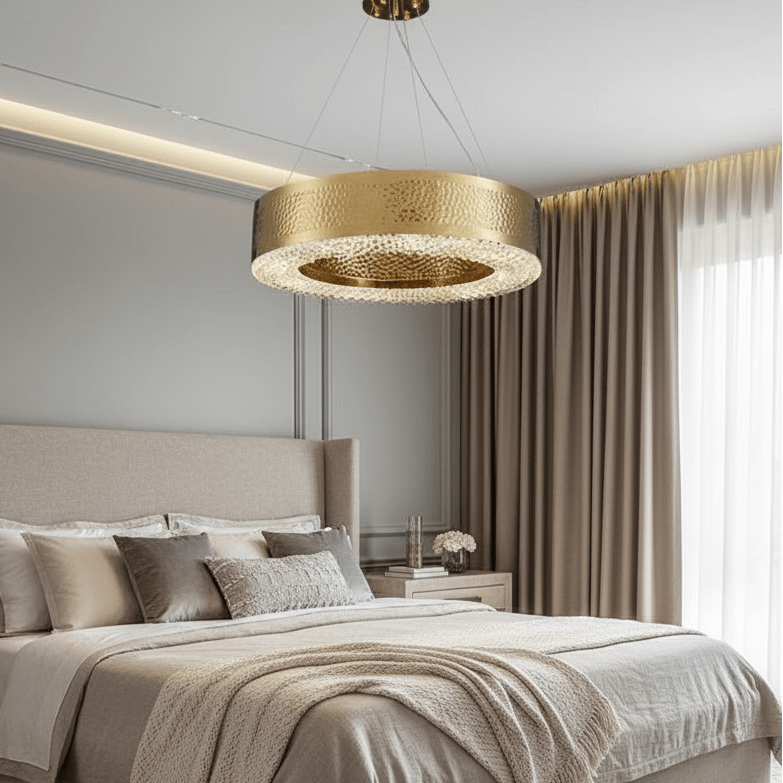 Alleri Hammered Gold Crystal Chandelier Secondary image