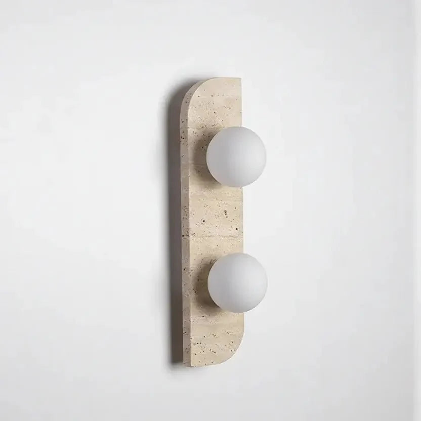 Detail of travertine texture on the Sonte sconce