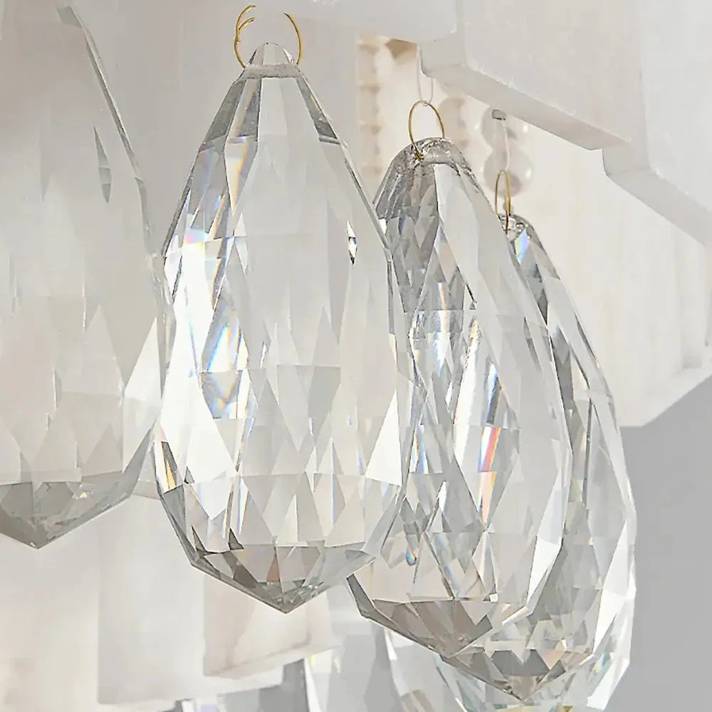 buyStuart Modern Marble & Crystal Dining Room Chandelier - Morsale