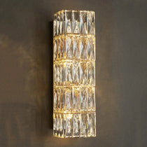 Bacci compact crystal wall sconce side profile on steel