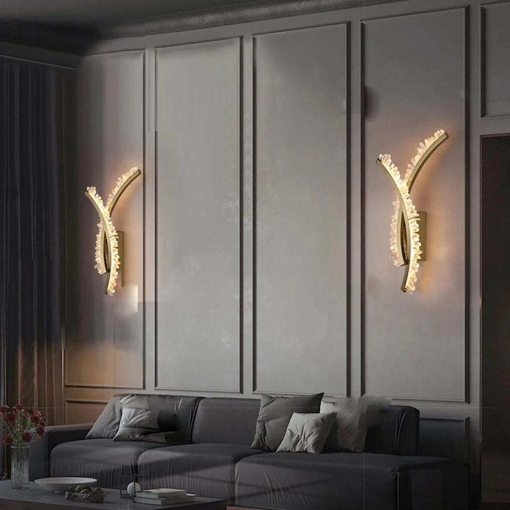 Orion crystal wall sconce full view Main image