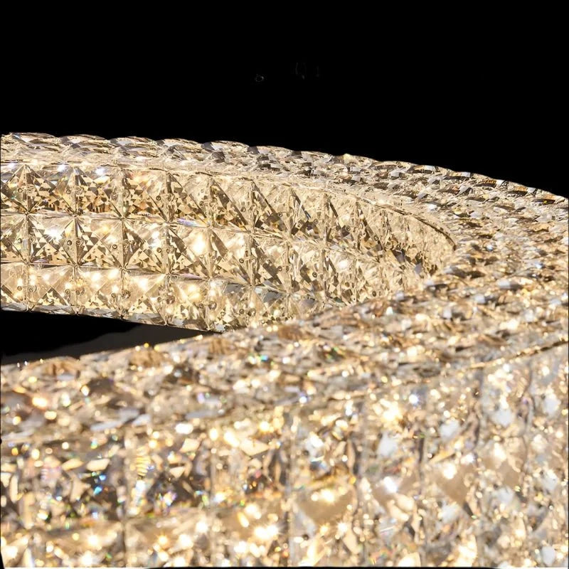 Bacci crystal flush mount ceiling light side profile
