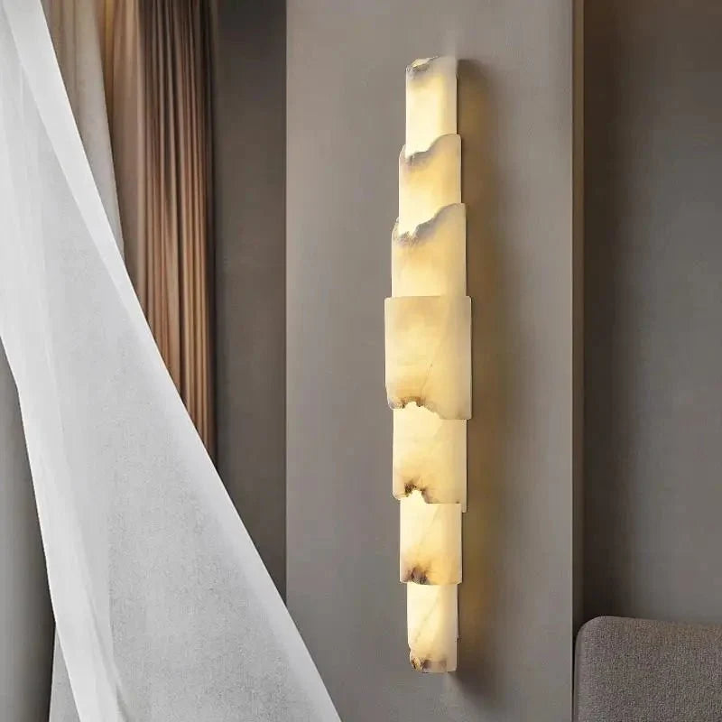 Stanton marble wall light fixture close-up