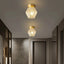 Palermo brass and glass ceiling light full view