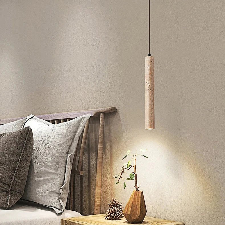 Siena Travertine Cylinder Pendant Secondary image