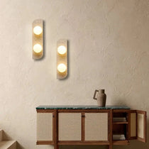 Sonte natural travertine wall sconce full view