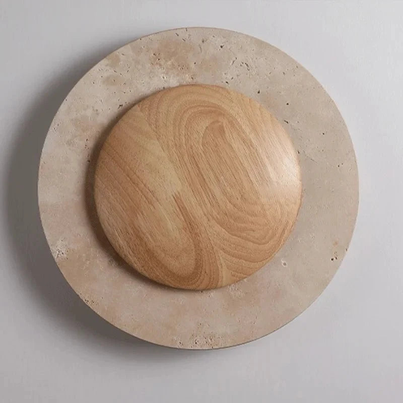 buyDario Travertine & Oak Wall Sconce - Morsale