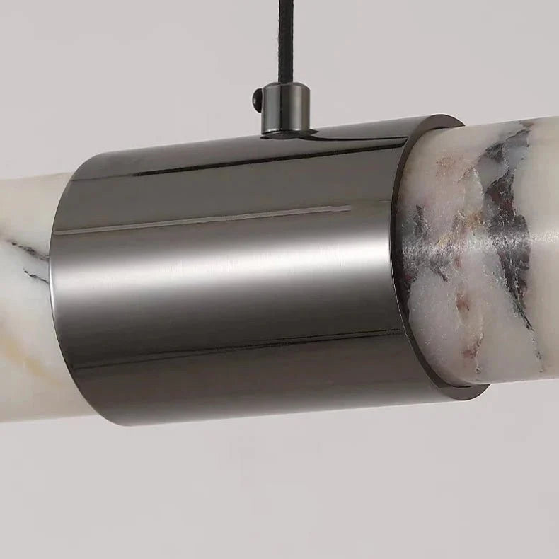 Warner marble linear suspension light side profile