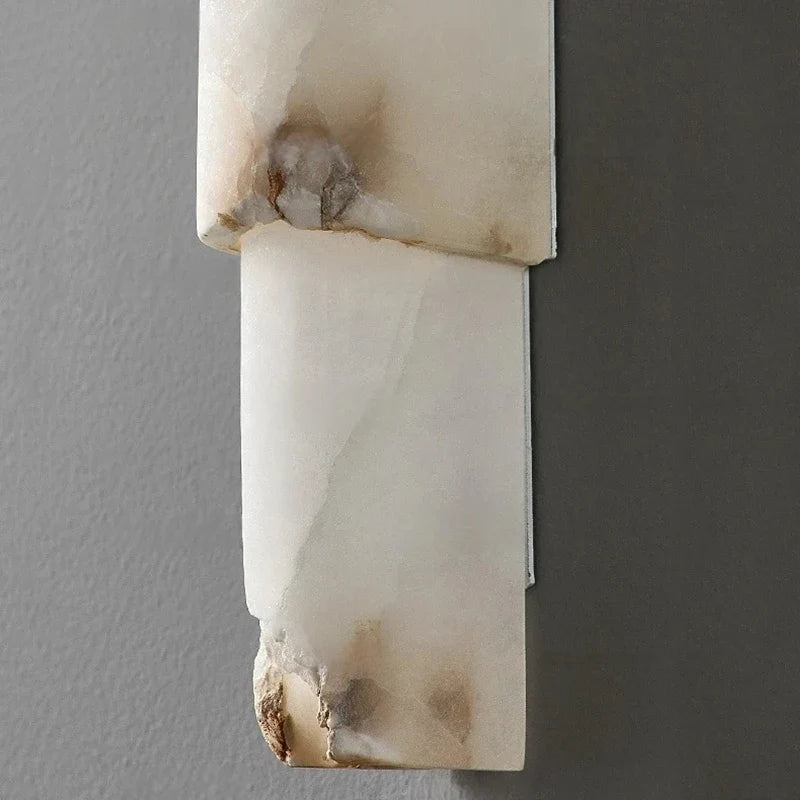 Stanton marble wall light mounted on a wall