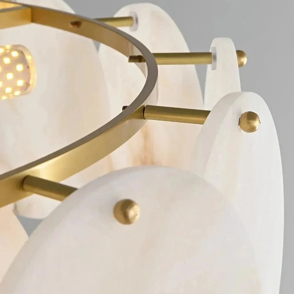 Bordwell 23-inch marble chandelier side profile