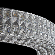 Bacci crystal flush mount casting a warm sparkle