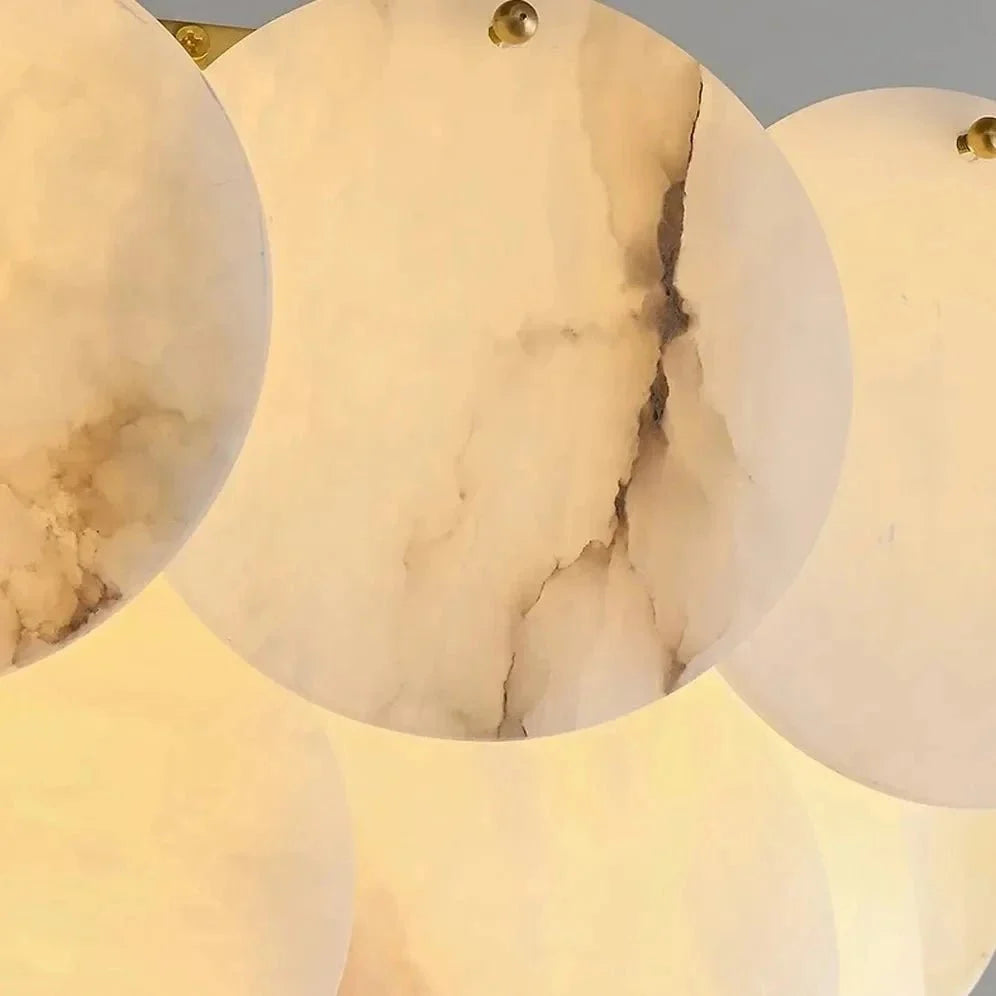Bordwell marble chandelier side profile view