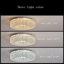 Bacci crystal flush mount in a bedroom setting