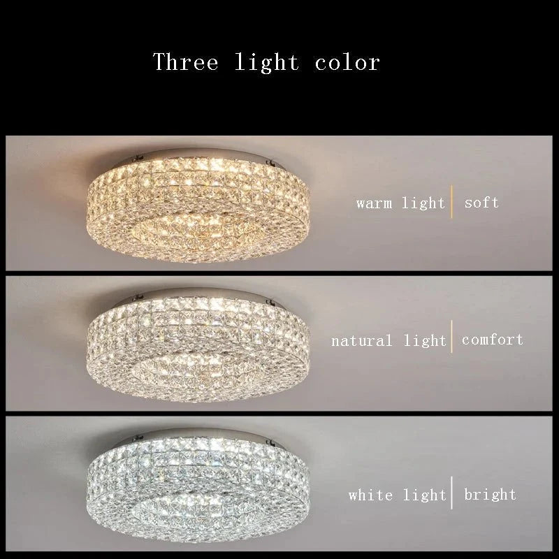 Bacci crystal flush mount in a bedroom setting