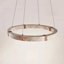 Detail of travertine texture on the Danford chandelier