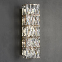 Bacci compact crystal sconce in a hallway setting