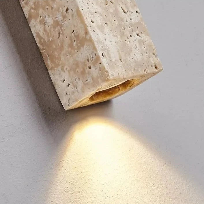 Verona travertine wall sconce side profile