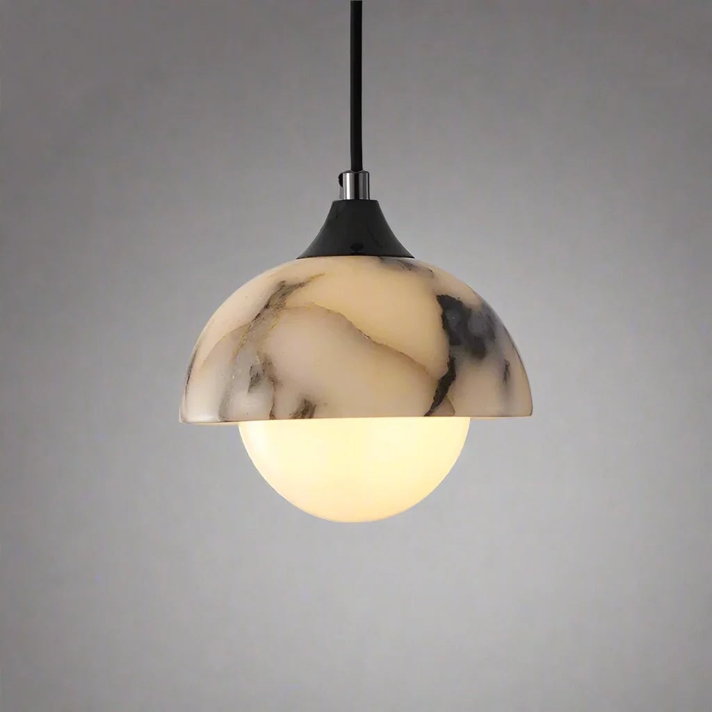 Aeris natural marble pendant light close-up